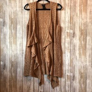 New Directions tan flowy vest